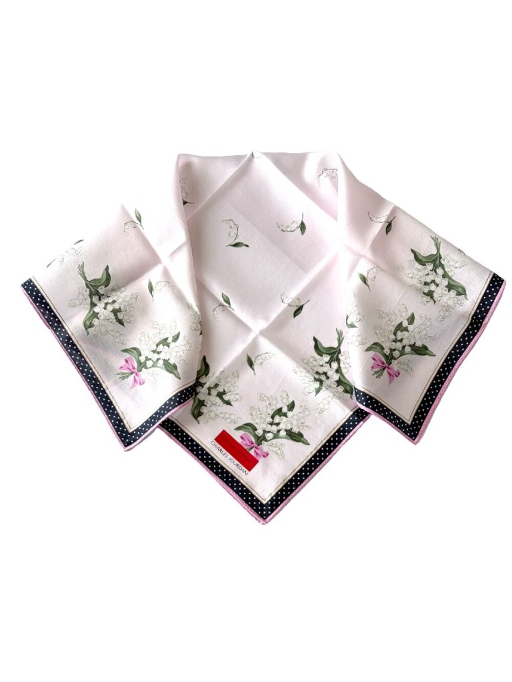 NWT Vintage Charles Jourdan Lily of the Valley Cotton Scarf